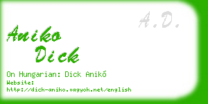 aniko dick business card
